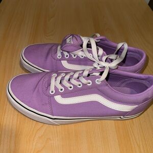 Purple Vans Canvas Sneakers with White Accents